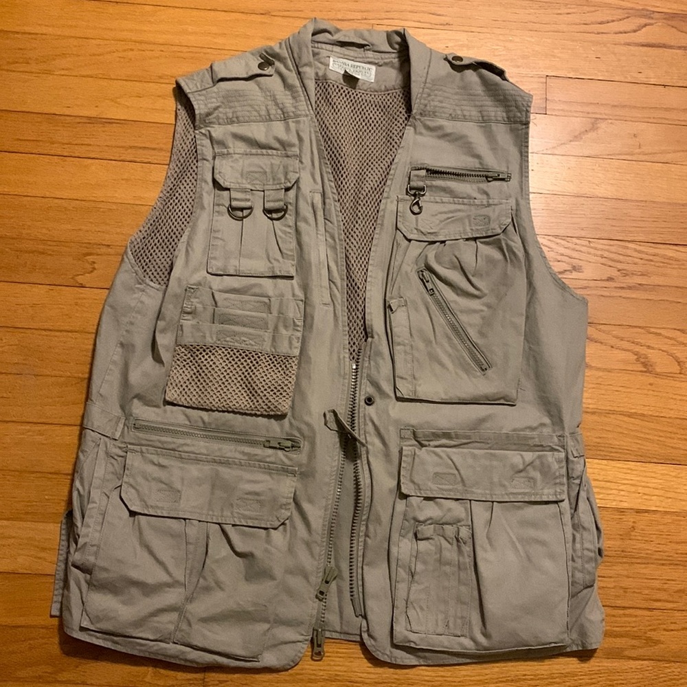 Banana Republic Khaki Vest Safari Hiking Large